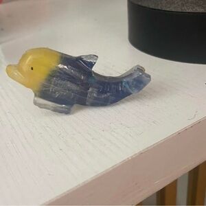 Blue and Yellow Dolphin stone/crystal Sculpture